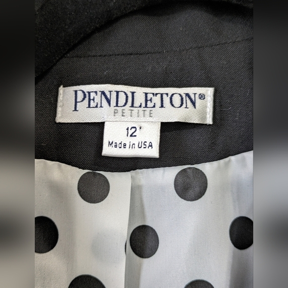 PENDLETON Petites Wool Pantsuit, Polka Dot Lining, Size 12P, NWT! - Picture 6 of 12